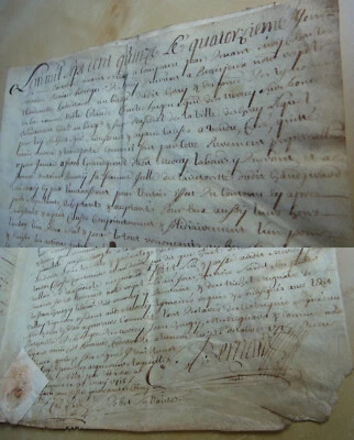 Frz. PERGAMENT - Kaufbrief 1715, Claude-Charles HUGON, Seigneur MERCEY-sur-Saône - Bild 1 von 4