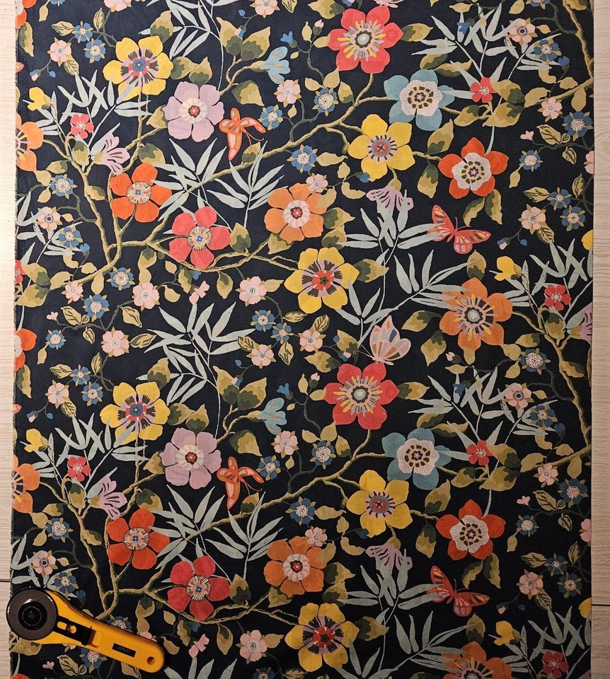 Ткань Liberty с цветочным рисунком для газона легкая полностью хлопковая ткань БОЛЕЕ 1,25 ЯРДА - Изображение 3 из 3