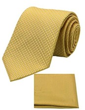 Men's Festive Necktie and Pocket Square Set for Gold