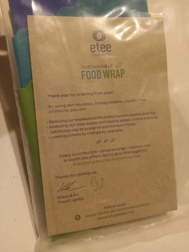 ETEE Bio Mehrweg Lebensmittel Wraps Biologisch Abbaubar Nachhaltig 6er Set Wraps NEU - Bild 7 von 8