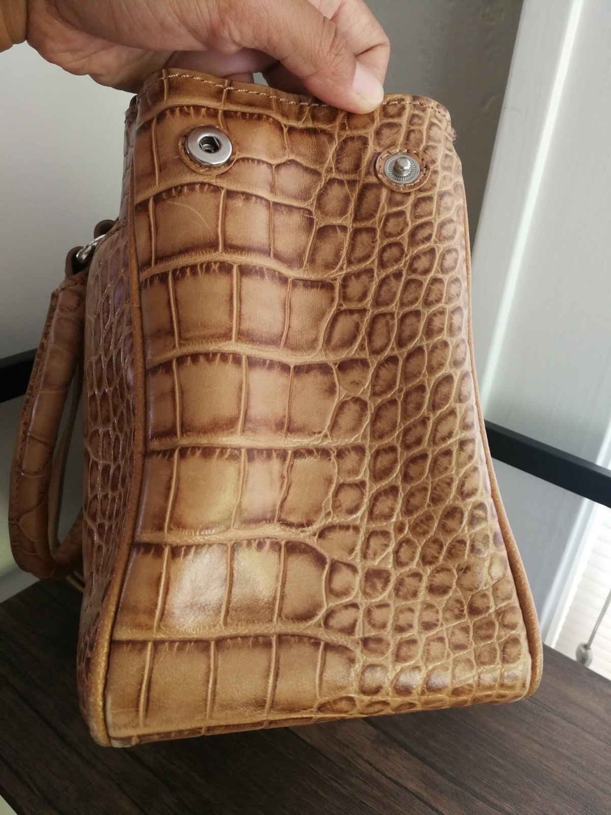 Brighton corcodile pattern leather Satchel - image 4