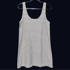 Madewell Womens Sleeveless Scoop Neck Pullover Striped Dress Blue White