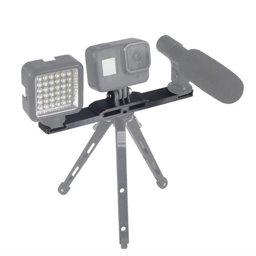 Dual Cold Shoe Extension Bar Video Bracket 3D Printed for 10 9 8 7 Camera - Picture 5 of 8