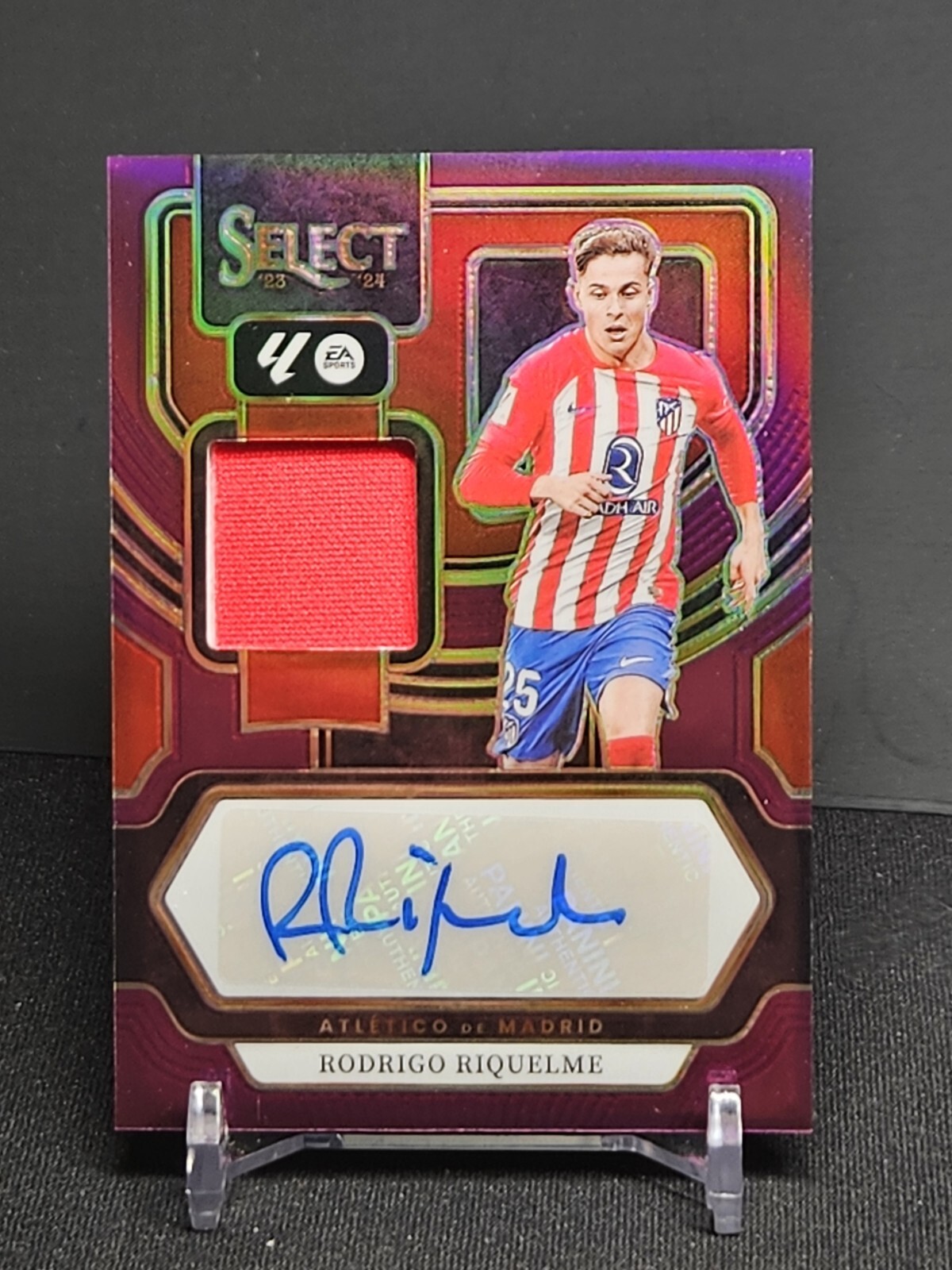 2023-24 Select La Liga Rodrigo Riquelme Relic Autograph Purple Prizm #'d 15/49