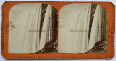 KANADA Niagara Untertisch C1870 Foto S. Davis Stereo Vintage Albumin