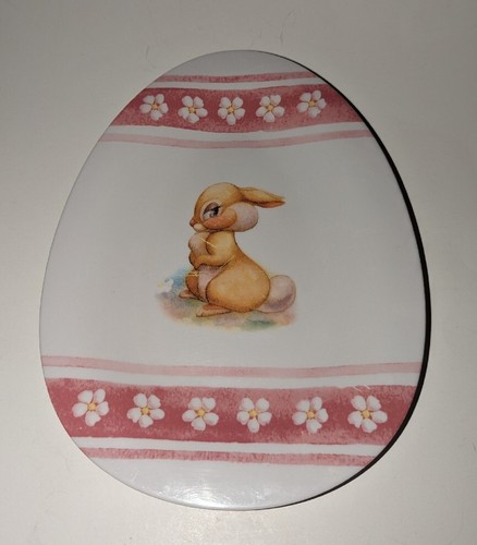 Disney Store Bambi Egg Shaped Melamine Plate MRS. RABBIT Bunny Character Easter - 第 1/4 張圖片
