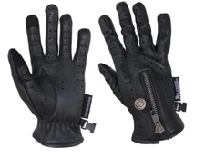 Driving Motorcycle Chauffeur Gloves Leather Black Zipper Police Touchscreen