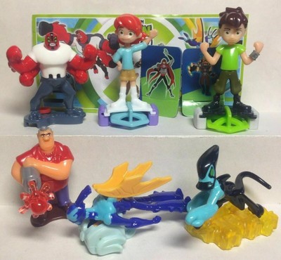 KINDER SURPRISE FERRERO BEN 10 FULL SET 6x ACTION FIGURES CAKE TOPPERS TOP RAR