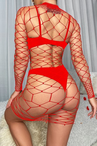 Floral Bodystocking Stockings Bodysuit Babydoll Fishnet Sleepwear Lingerie Dress - Picture 342 of 402