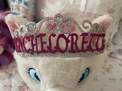 BACHELORETTE PARTY GLITTER TIARA CROWN PINK SILVER