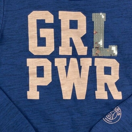 Paris Saint Germain Girl Power Sweatshirt Hoodie Blue Size Girls 14A 14 - Picture 3 of 7