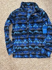 Columbia Fleece Boys 14-16 Aztec Blue Full Zip Jacket with Pockets NWT