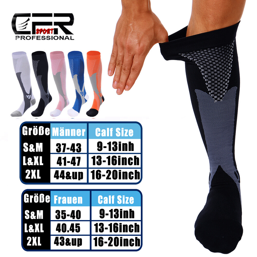 4 Paar Kompressionsstrümpfe Damen - Atmungsaktiv Für Reisen & Alltag Größe 35-41