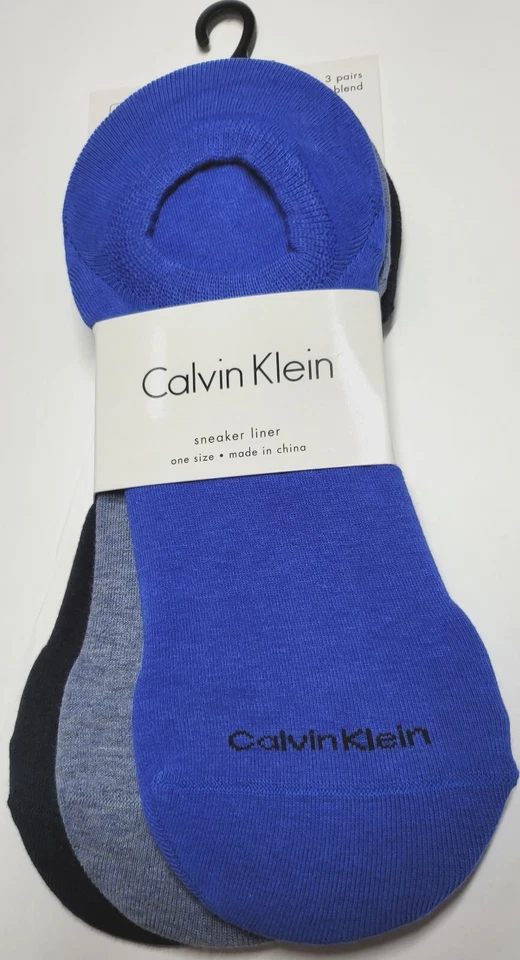 Paquete de 3 calcetines para mujer Calvin Klein 7-12 forro deportivo negro gris azul sin mostrar nuevos Foto 3 de 4