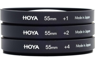 Hoya Close up Lens Kit 3 Filter set +1,+2 & +4 55.0s mm New
