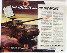 Hellcat M18 Tank Buick WWII GM General Motors Vintage 1944 Ad Magazine Print