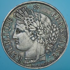 FRANCIA II REPUBBLICA 5 FRANCHI 1849 BB SILVER COIN ARGENTO qSPL COIN COLLECTION