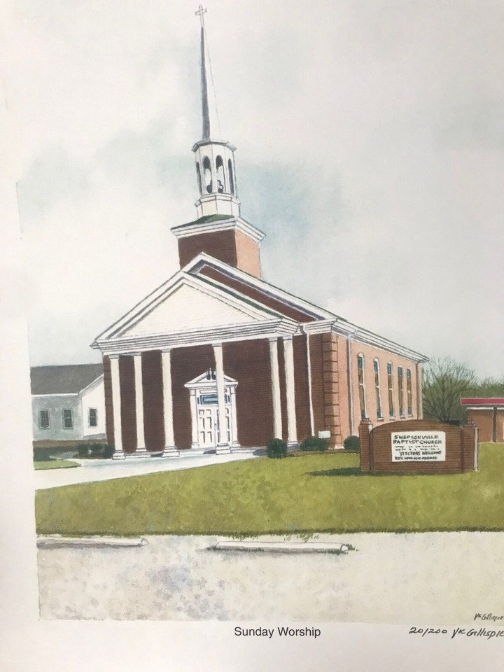 3 Prints Swepsonville Baptist Church Swepsonville, NC by Vic Gillespie