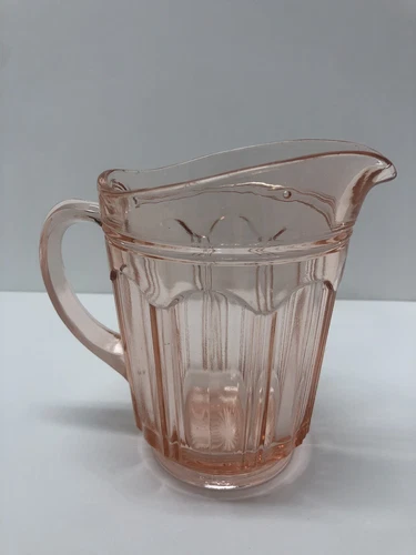 Pink Depression Glass Pitcher Creamer Vintage Colonial 5" x 5 1/2”