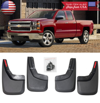 Front Rear Factory Style Mud Guards Splash Flaps Set Fit 14-19 Chevy Silverado