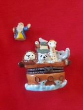 Noah's Ark Hinged Box with Noah Figurine.