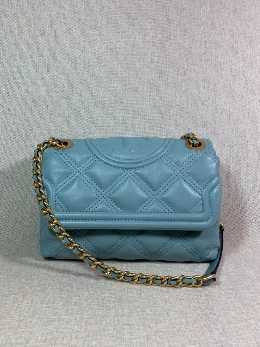 NEW Tory Burch Northern Blue Soft Fleming Small Convertible Shoulder Bag  $528