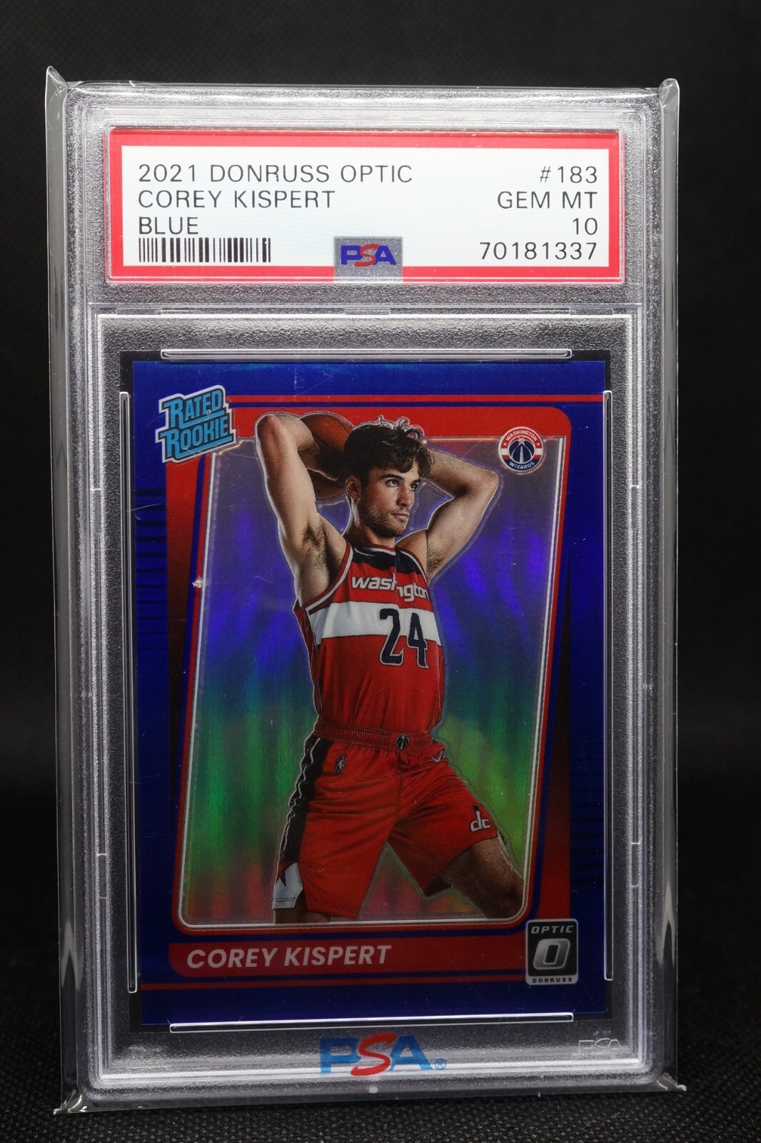 2021-22 Panini Donruss Optic Rated Blue Prizm 36/59 Corey Kispert #183 Rookie RC