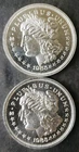 Two 1983 1oz Silver Trade Unit Morgan Rounds