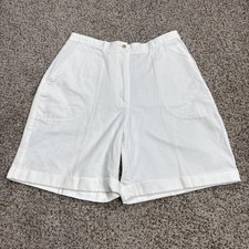 Liz Claiborne Cuffed Shorts Liz Golf Vintage Size 12 White Waist 29