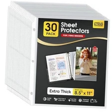  Heavy Duty Sheet Protectors 8.5 x 11 inch, 3 Mil Thick Clear Page Protector 30