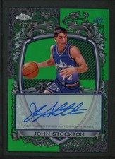 2025 JOHN STOCKTON 81/99 AUTO TOPPS CHROME SIGNATURE STYLE GREEN AUTOGRAPHS