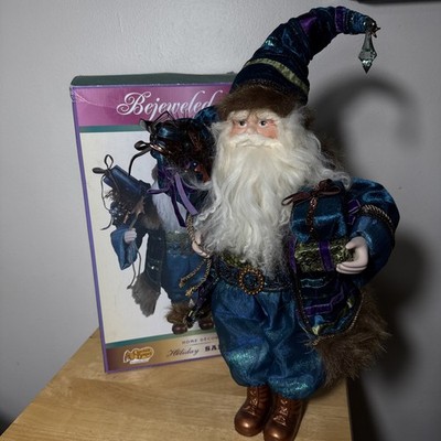Vintage Weihnachtsmann/Elfe Puppe Cracker Fass alter Landladen mit Schmucksteinen besetzt 20 Zoll