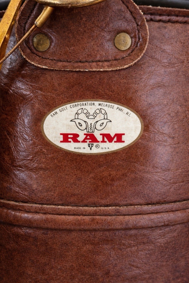 Vintage RAM Leather Golf Bag w/ Wooden Clubs – Classic Retro Style