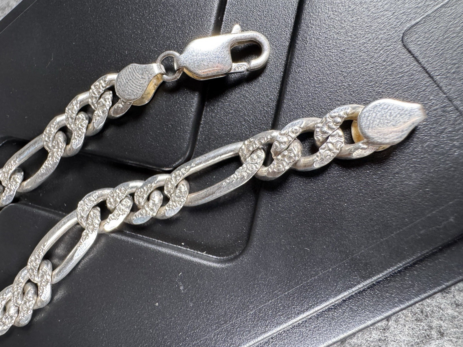 Figaro Link Bracelet 8” Solid Sterling Silver 925… - image 4