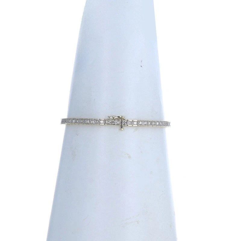 Brazalete Tenis Oro Amarillo Diamante 7" - 14k Redondo Brillante 2.00ctw Foto 4 de 4