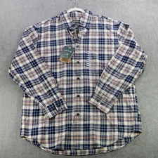 Orvis Shirt Mens Large Flannel Luxury Cotton Merino Wool Outdoor Classic
