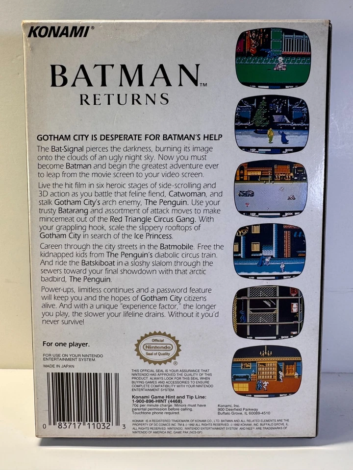 NEW OPEN BOX Batman Returns (Nintendo NES, 1993) FULLY COMPLETE CIB Authentic - Image 3 of 4
