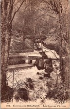 Besançon France Environs Les Sources D'Arcier Waterfall Scene Postcard