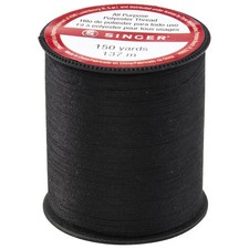 Singer Black Polyester Sewing Thread 150 Yards For Hand And Machine Use