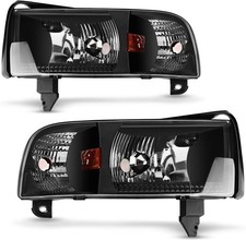 A Pair Of Smoked Lens Headlight Assembly For 1994-2002 Dodge Ram 1500 2500 3500 A Pair Of Smoked Lens Headlight Assembly For 1994-2002 Dodge Ram 1500 2500 3500