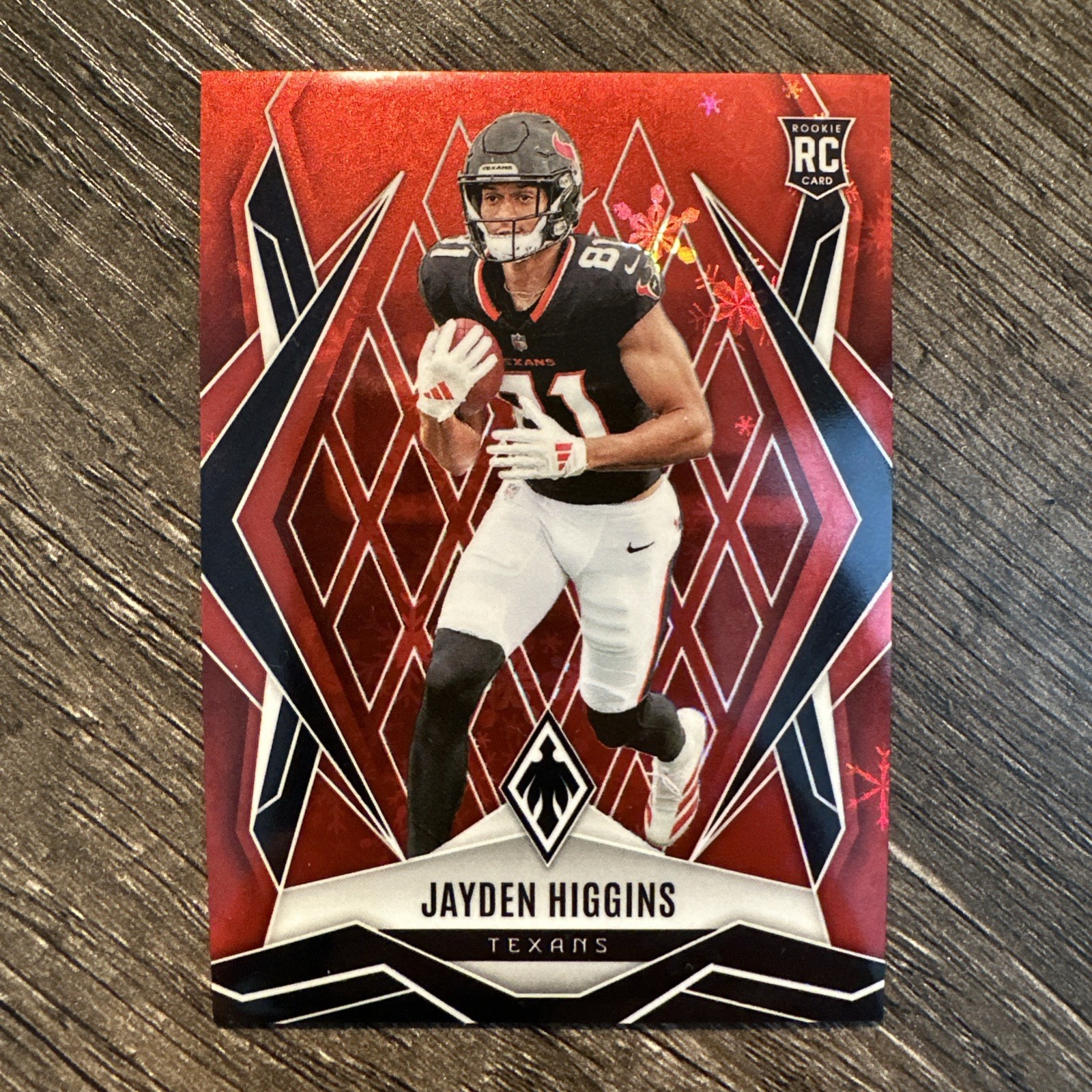 Jayden Higgins 2025 Panini Phoenix #180 Red Winter Rookie RC 190/399 Texans