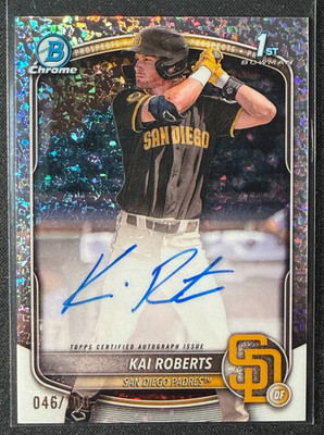 2025 Bowman Chrome 1st Kai Roberts Mini Diamond Refractor Auto /100