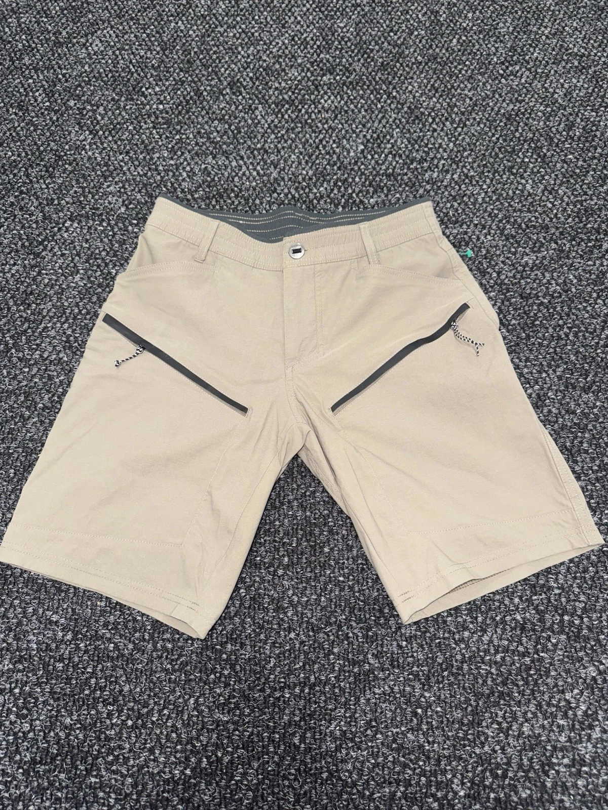 KUHL Renegade Outsider Shorts Men’s 30 Tan Stretch Hiking Zip Pockets