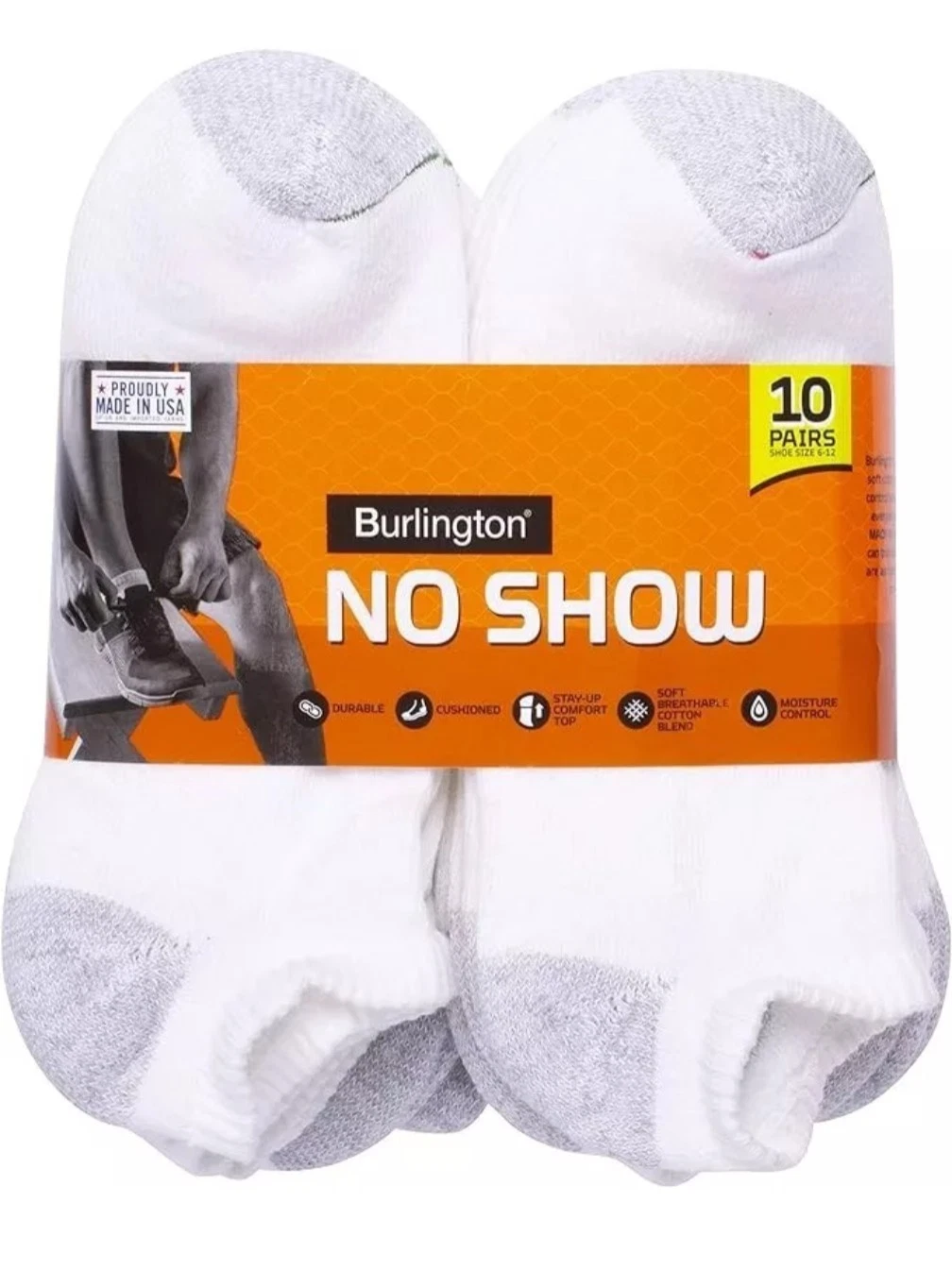 Short No Show White BURLINGTON Comfort Men Athletic Socks 10-pk Thick 73% Cotton
Opens in a new wind