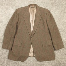 Brooks Brothers Jacket Mens 46 R Brown Plaid Camel Hair Made In USA Blazer EUC