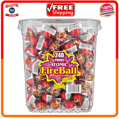 Atomic Fireballs Cinnamon Flavored Candy, 240 Individually Wrapped Pieces, 4....