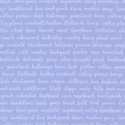 MODA - Pastel Prairie by My Sew Quilty Life - Words Test and Words - Sky ,1/4