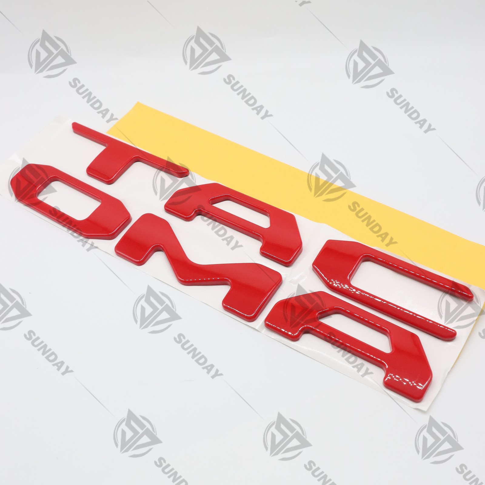 For 2024-25 Tacoma Tailgate Insert Emblem Letters Rear Trunk 3D Raised Gloss Red