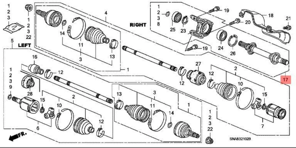 Medio eje CV eje intermedio 44500-SVB-A00 para Honda Civic MUGEN 2008 Si 2,0 Foto 4 de 4