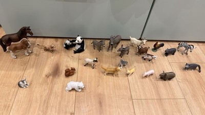 Schleich Tiere Panda Löwe Katze Hund Hahn Huhn Pferd Nilpferd Esel Ziege Schaf